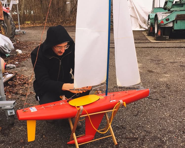 manuel with the rc boat on site
