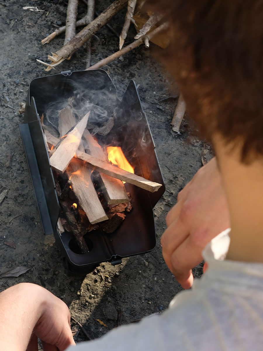 pizza oven with fire